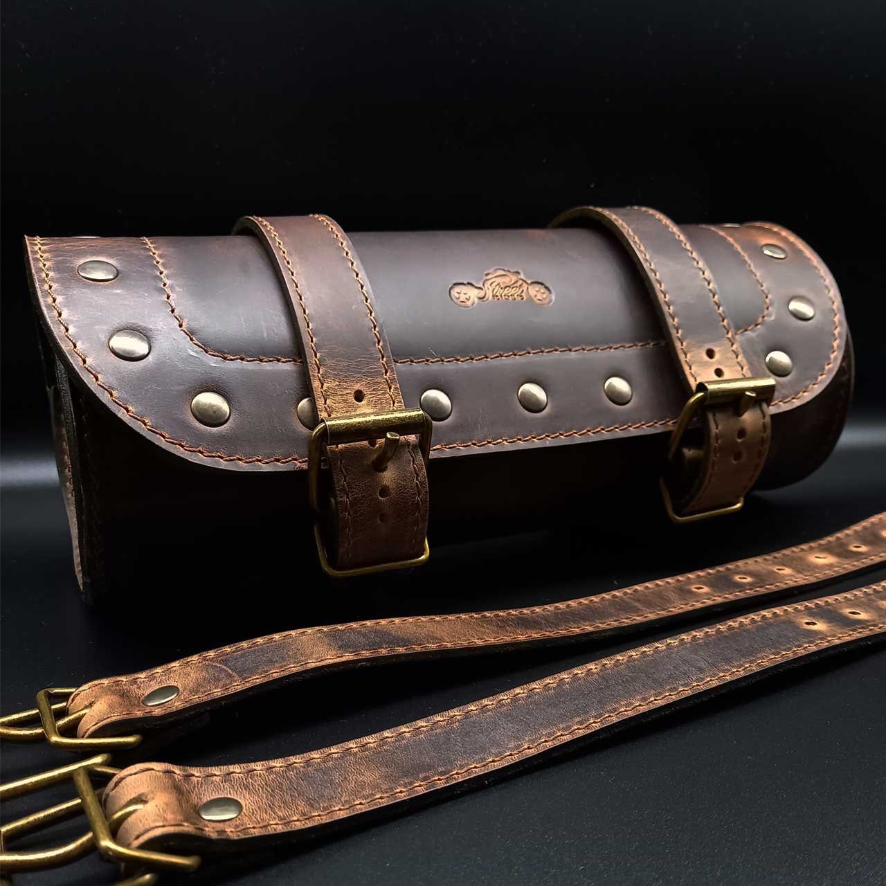 Street RIDER® Motorrad Werkzeugrolle Vintage Toolbag Werkzeugtasche Satteltasche Leder braun Street RIDER® Motorrad Werkzeugrolle Vintage Toolbag Werkzeugtasche Satteltasche Leder braun