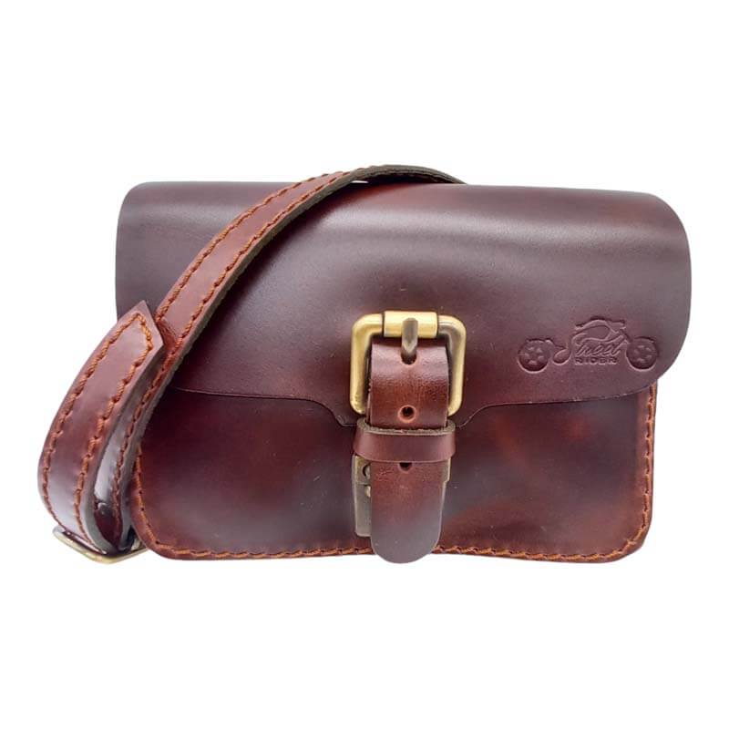 Street RIDER Echt Leder 2 in 1 Umhängetasche Gürteltasche Motorrad bordo
