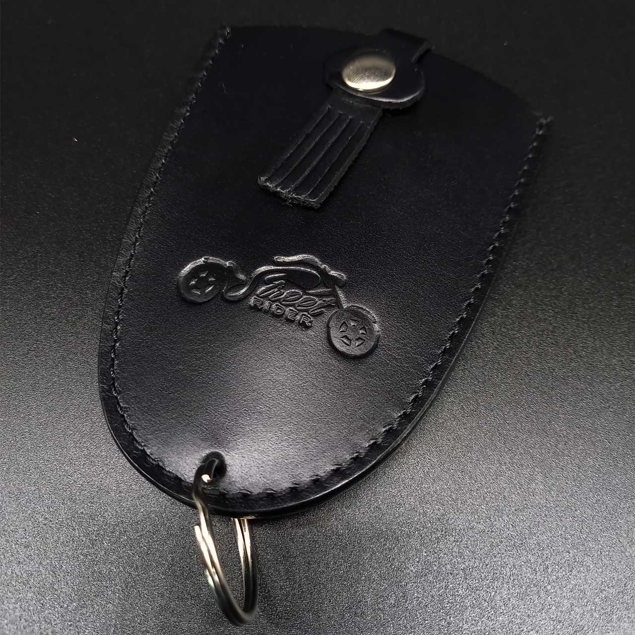 Street RIDER® Leder Black RIDER Schlüsseltasche schwarz