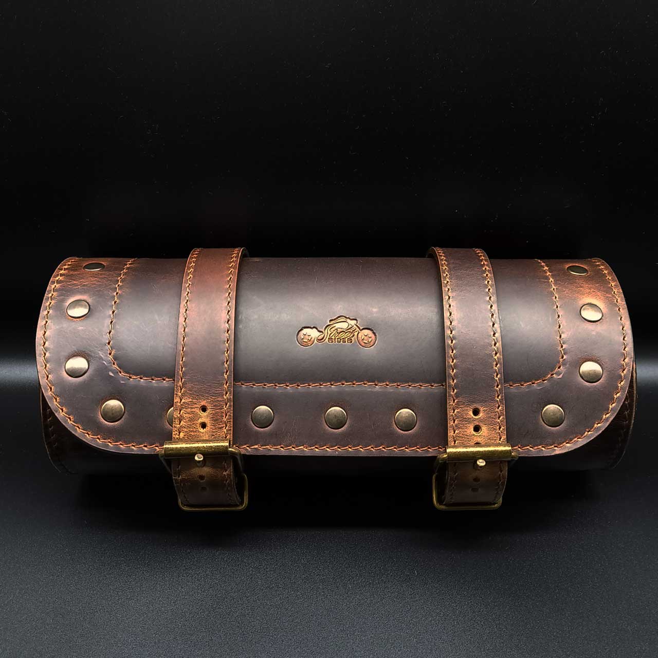 Street RIDER® Motorrad Werkzeugrolle Vintage Toolbag Werkzeugtasche Satteltasche Leder braun