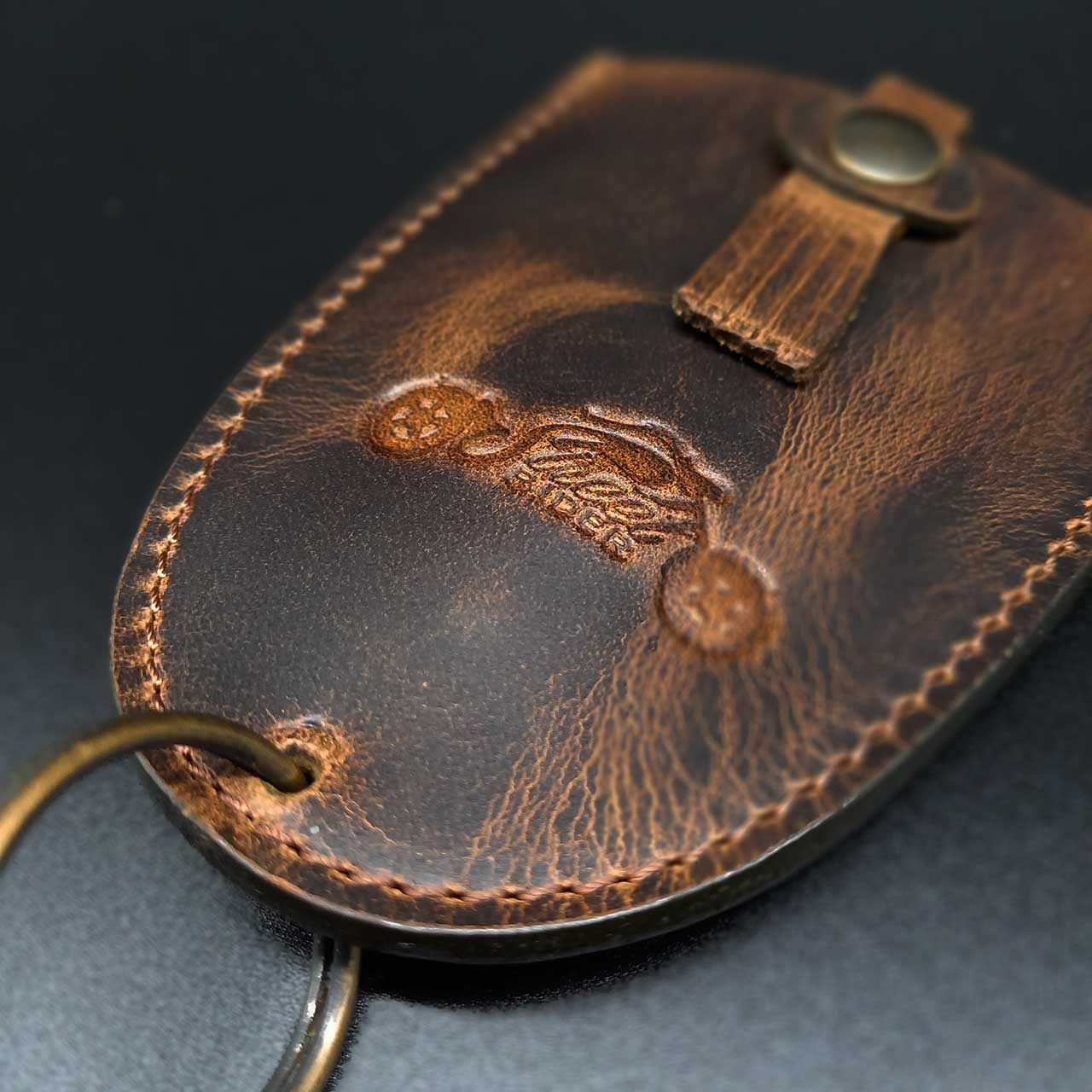 Street RIDER® Leder Vintage Schlüsseltasche braun