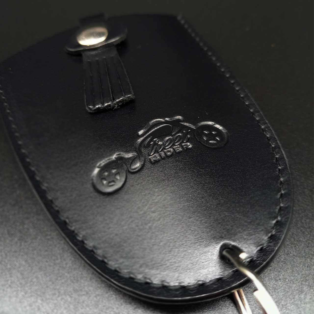 Street RIDER® Leder Black RIDER Schlüsseltasche schwarz