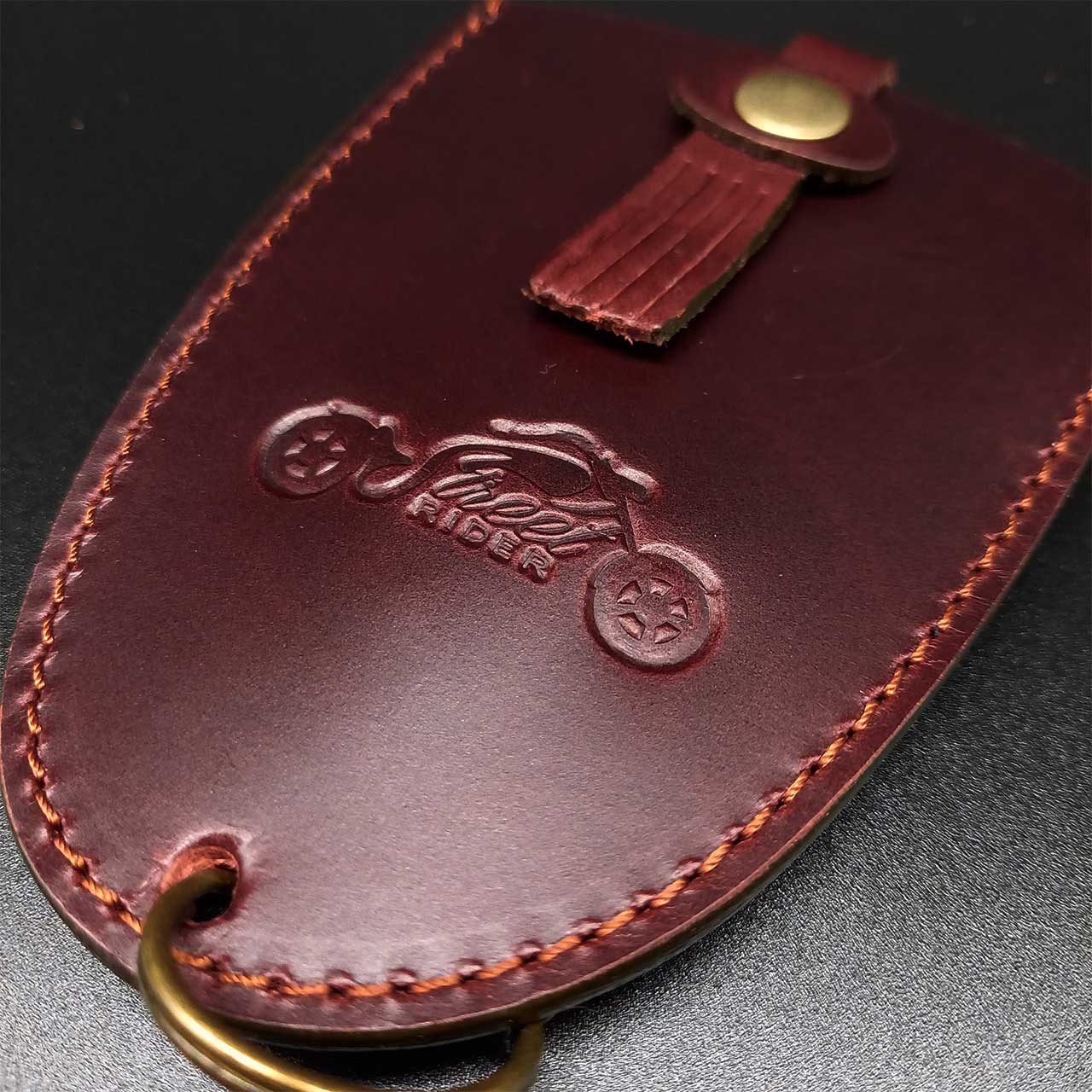 Street RIDER® Leder Indian Summer Schlüsseltasche bordo