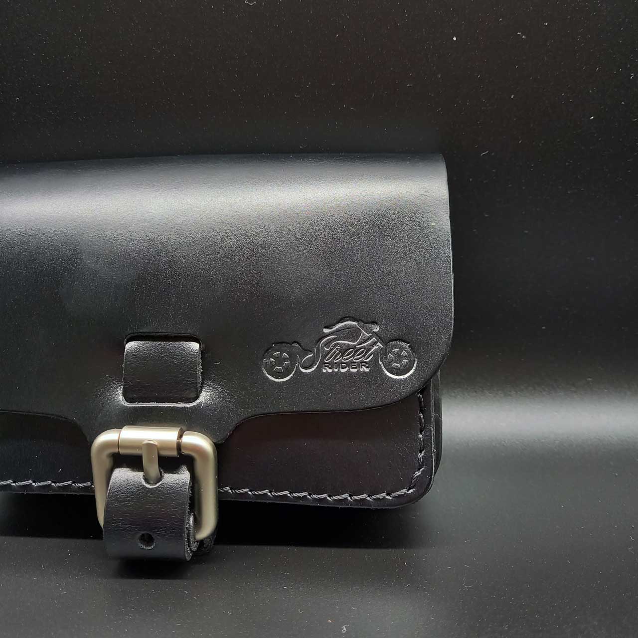 Street RIDER® Leder Gürteltasche M Black RIDER Bikertasche Hüfttasche Bauchtasche schwarz